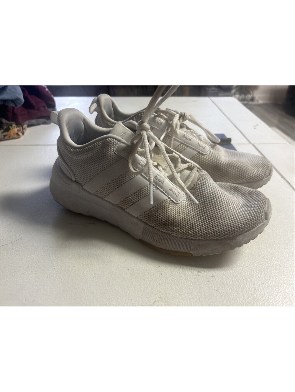 Used Size 5.5 Adidas Cloud Foam Tennis Shoes White